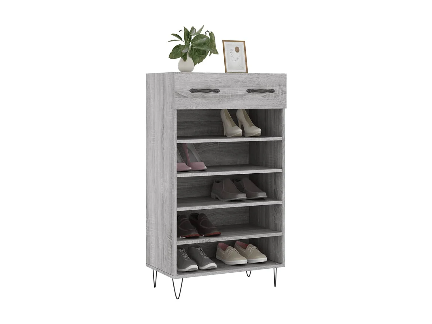 Armoire à chaussures sonoma gris 60x35x105 cm bois d'ingénierie