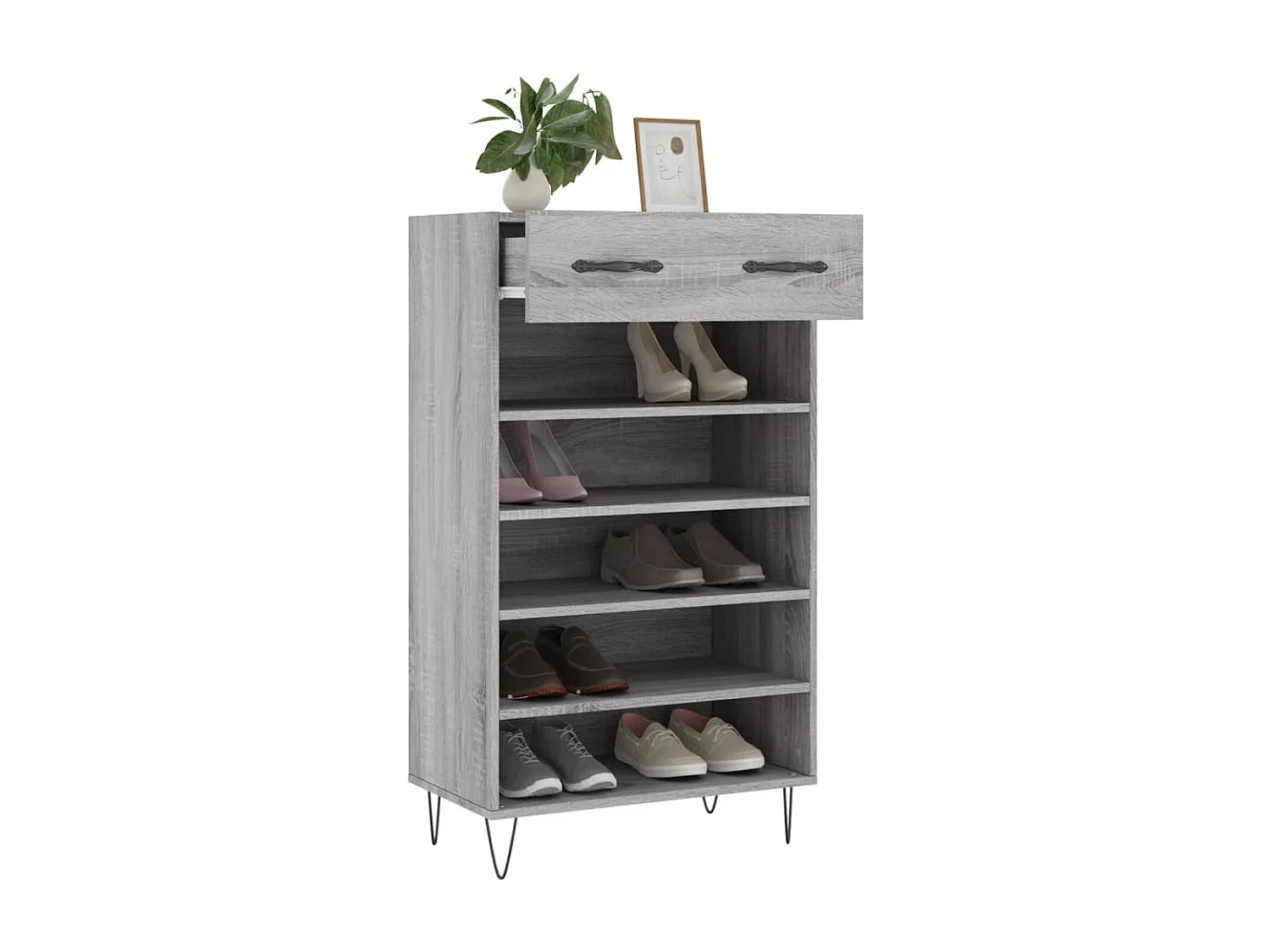Armoire à chaussures sonoma gris 60x35x105 cm bois d'ingénierie