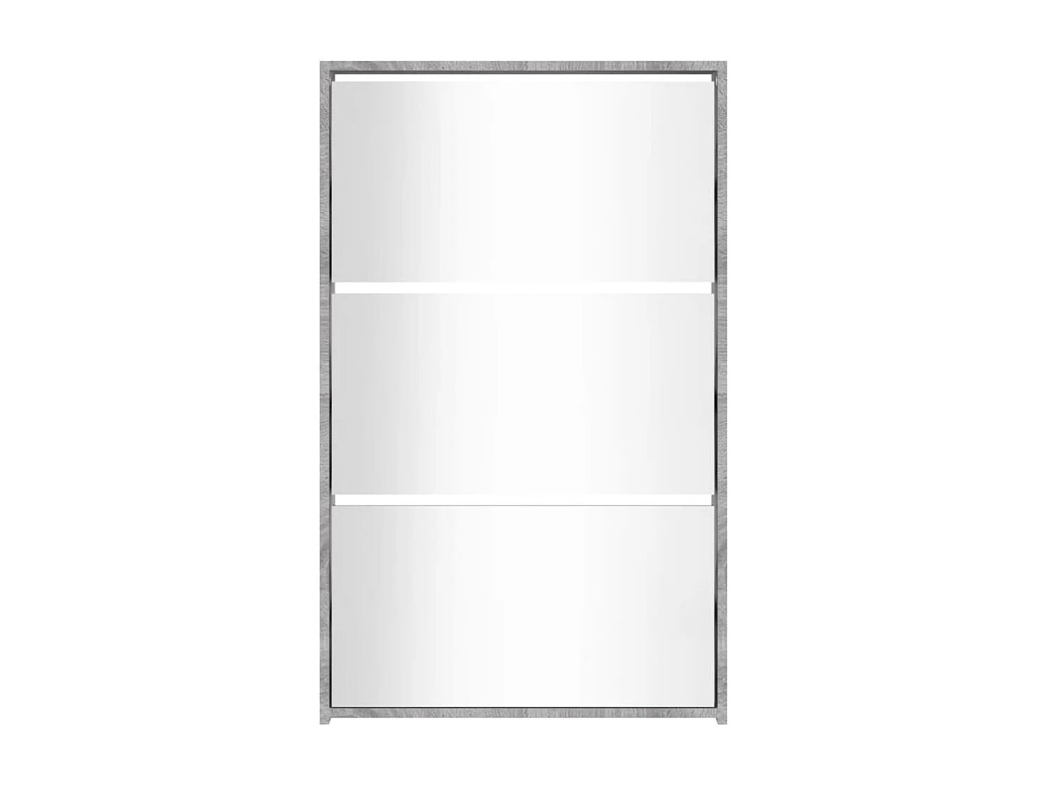 Armoire à chaussures miroir 3 niveaux Sonoma gris 63x17x102,5cm