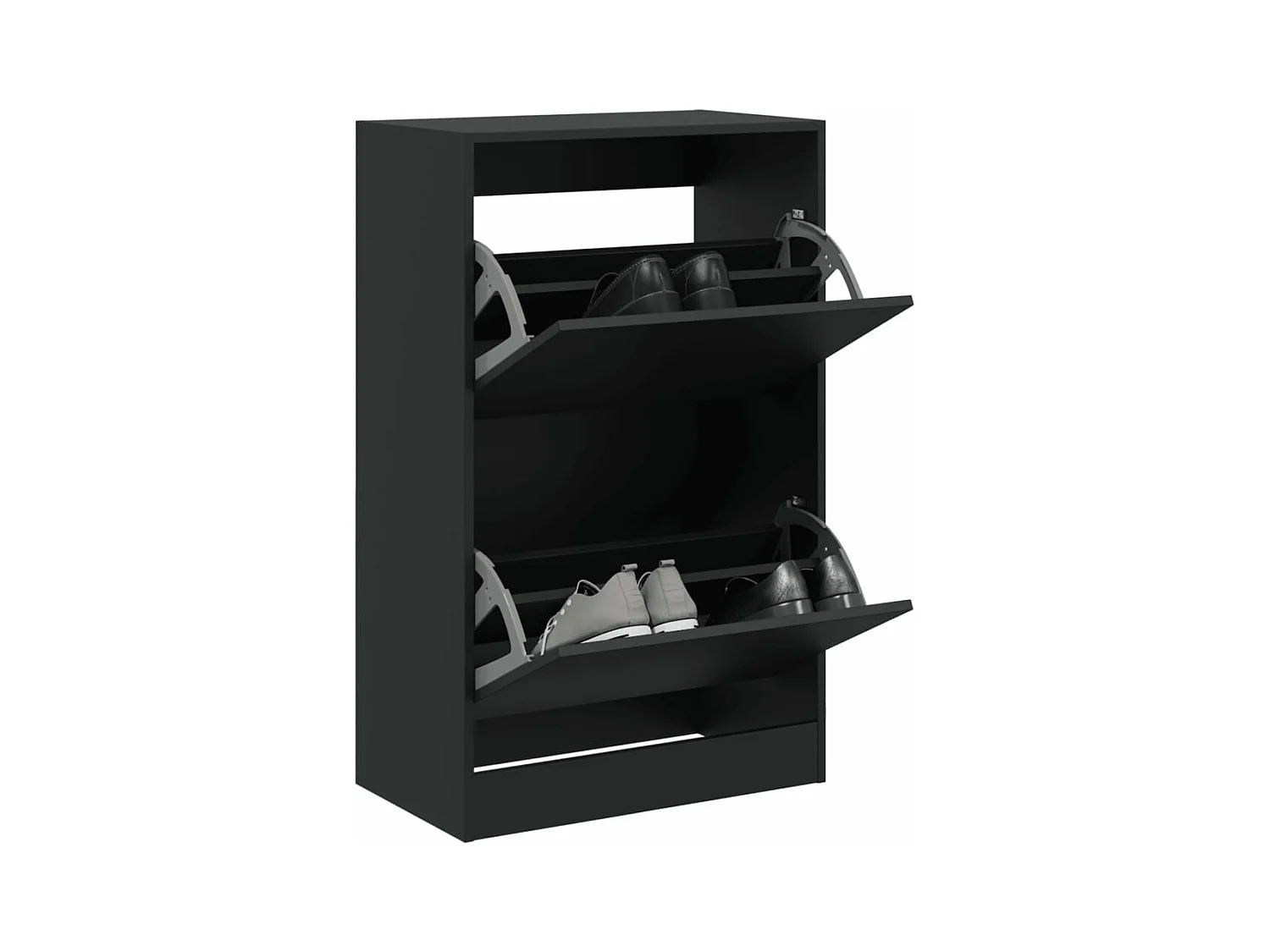 Schoenenkast zwart 60x34x96,5 cm samengesteld hout