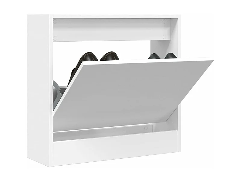 Zapatero blanco 60x21x57 cm de madera contrachapada