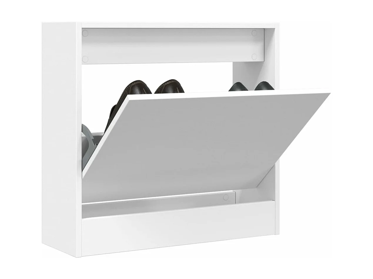 Scarpiera bianca 60x21x57 cm in derivati del legno