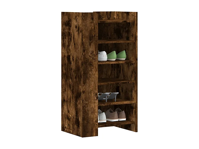 Armoire à chaussures chêne fumé 52x37,5x100cm bois d'ingénierie