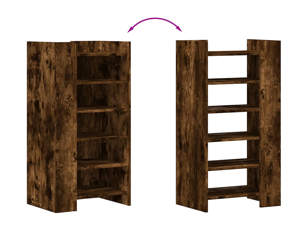 Schuhschrank Räuchereiche 52x37,5x100cm, Holzwerkstoff