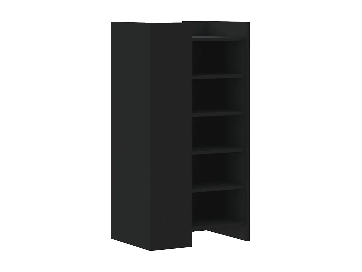 Armoire à chaussures noir 52x37,5x100 cm bois d'ingénierie