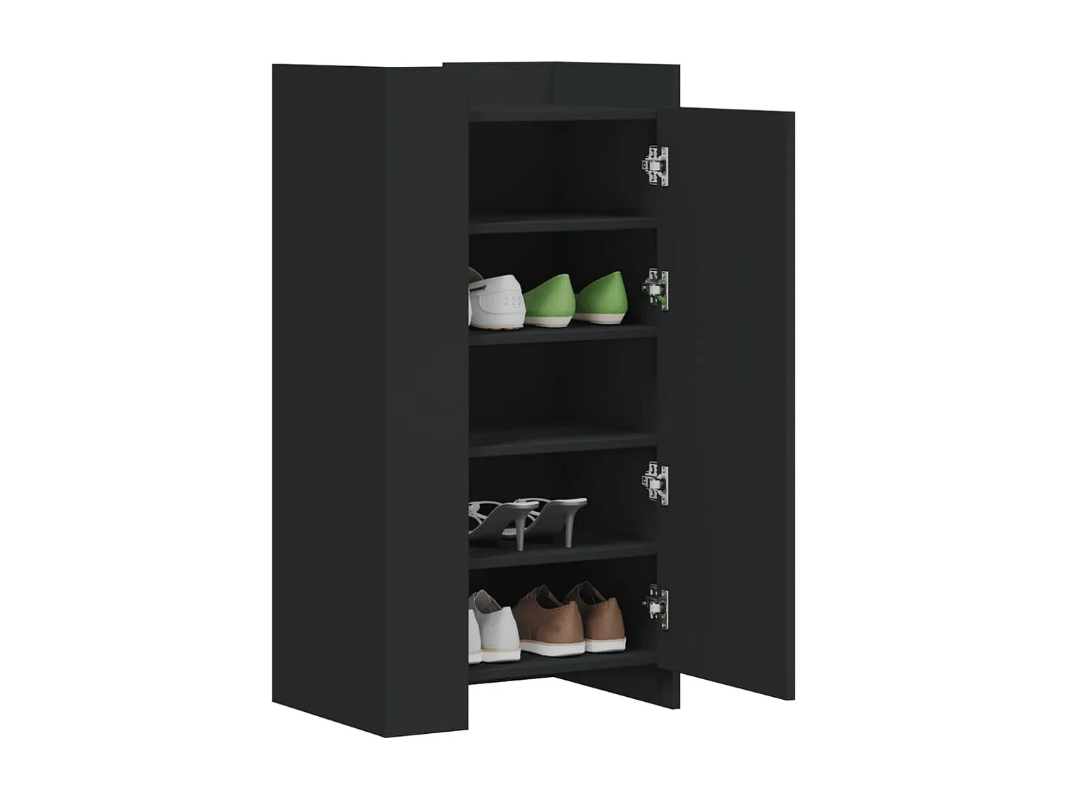 Armoire à chaussures noir 52x37,5x100 cm bois d'ingénierie