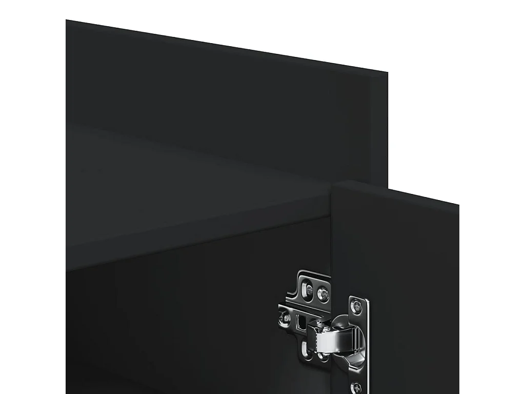 Armoire à chaussures noir 52x37,5x100 cm bois d'ingénierie