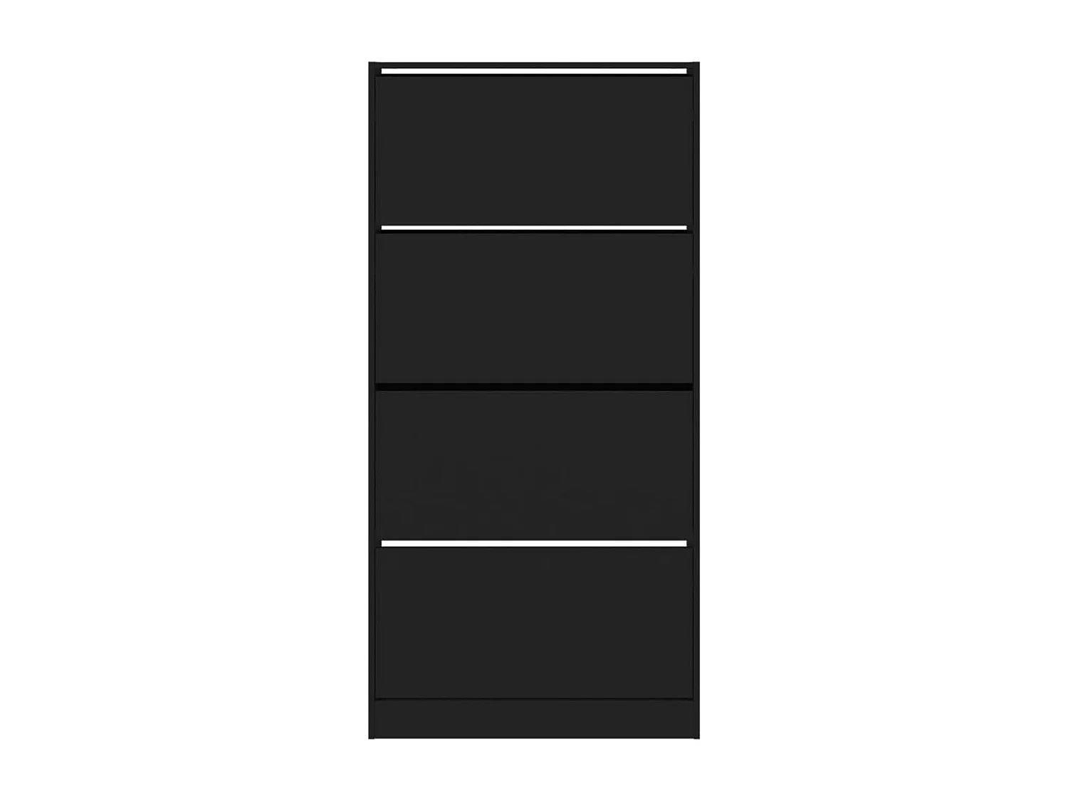 Scarpiera 4 cassetti pieghevoli nera 80x21x163,5 cm