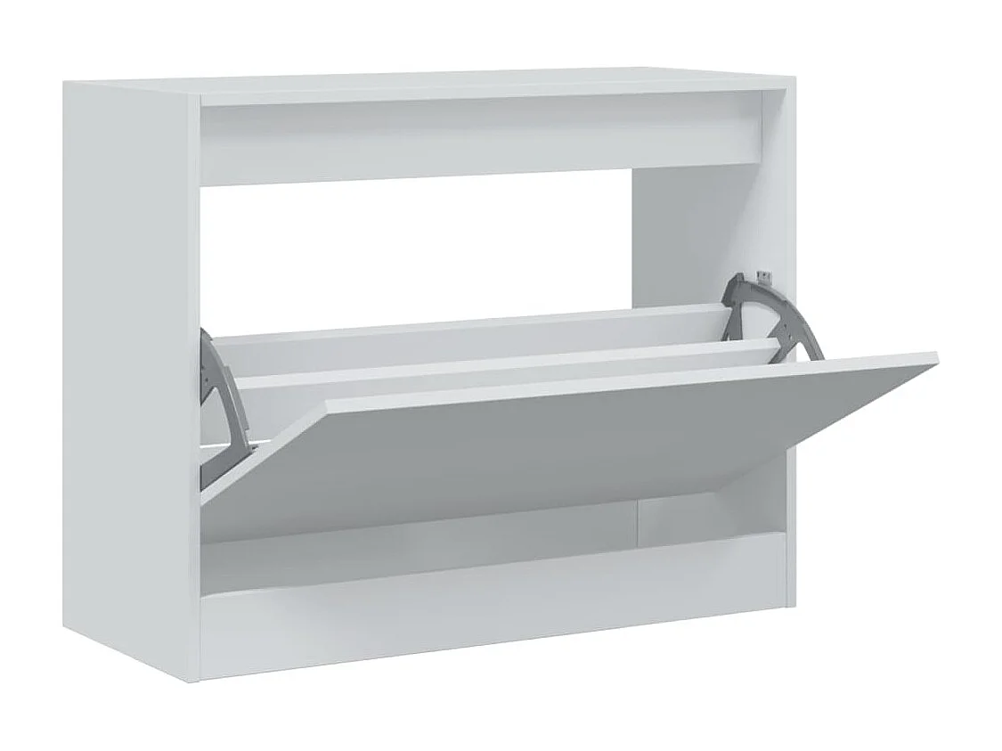 Zapatero blanco 80x34x63 cm de madera contrachapada