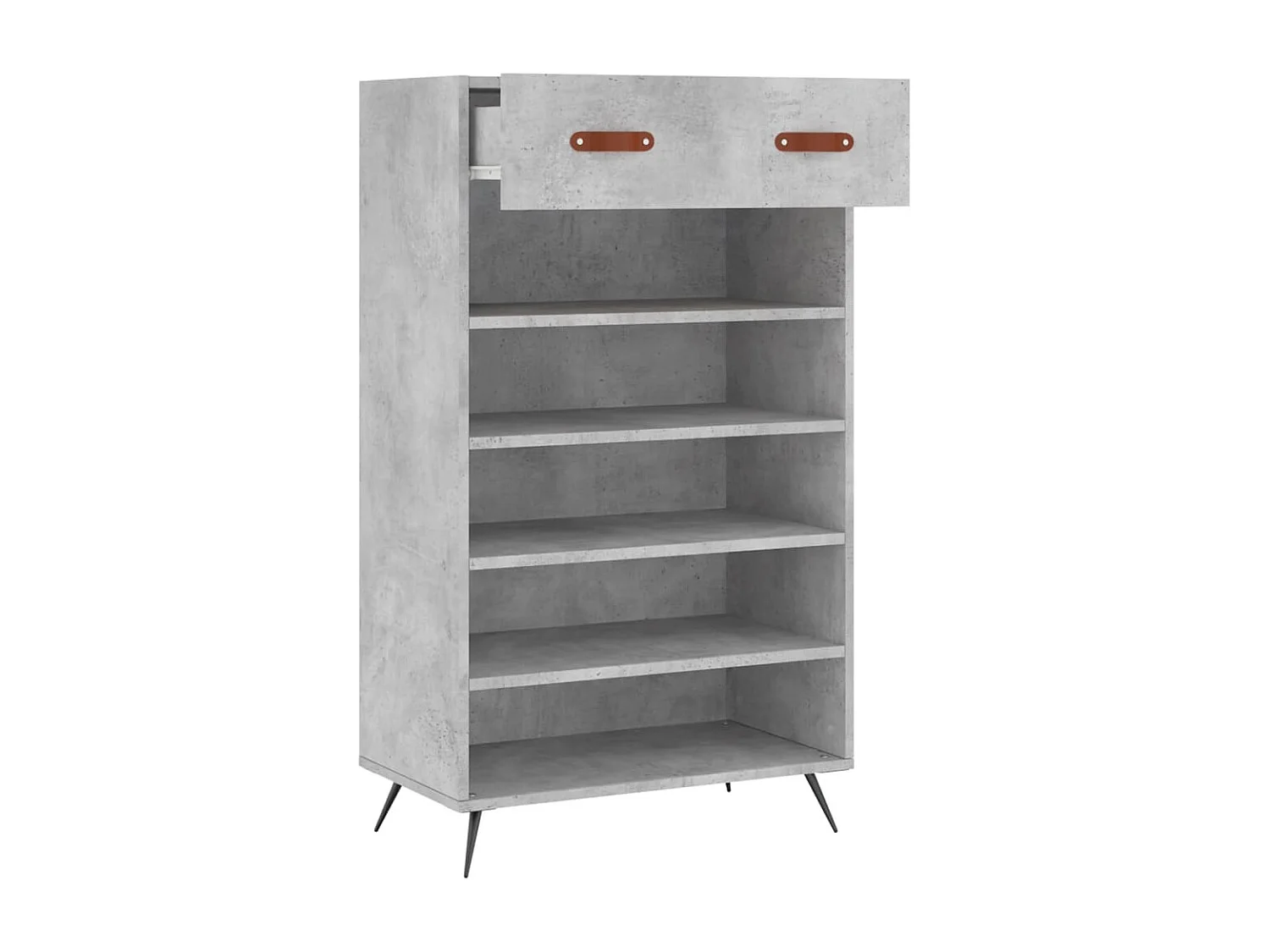 Betongrauer Schuhschrank 60x35x105 cm, Holzwerkstoff