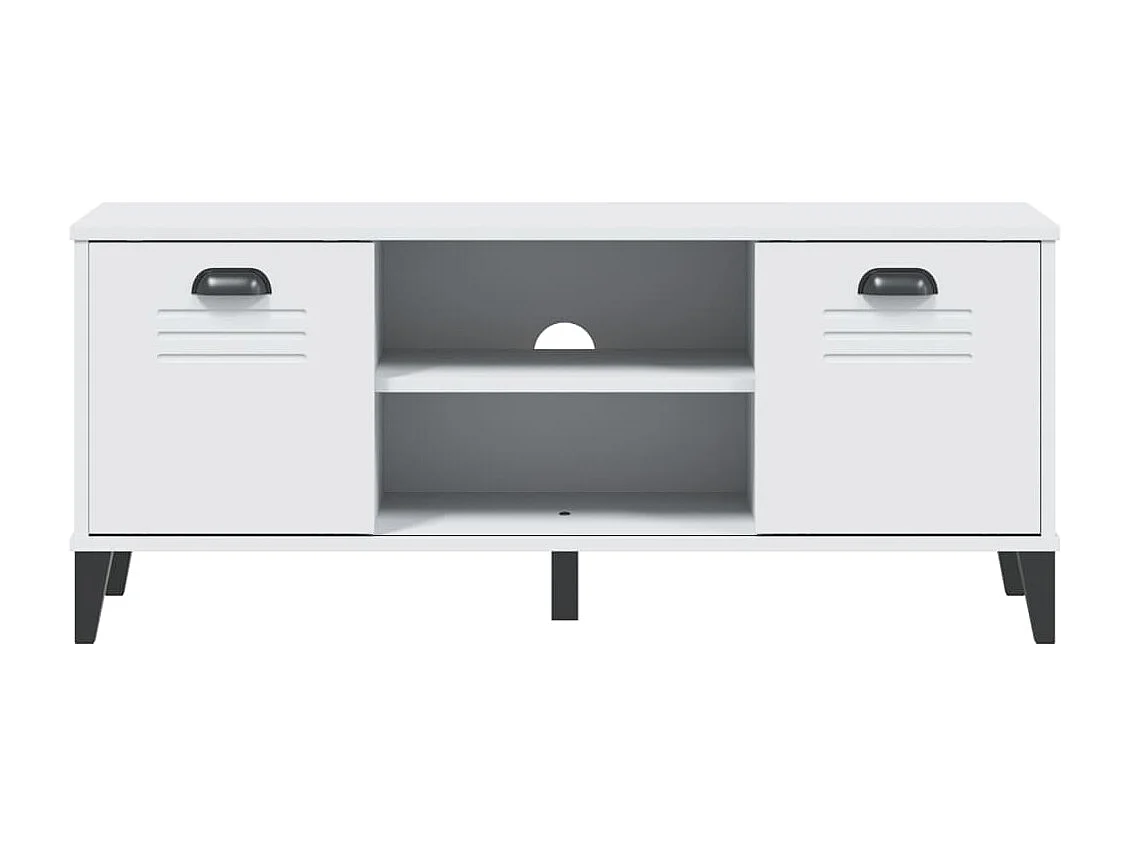 Banc à chaussures VIKEN blanc 106x35x45 cm bois massif de pin