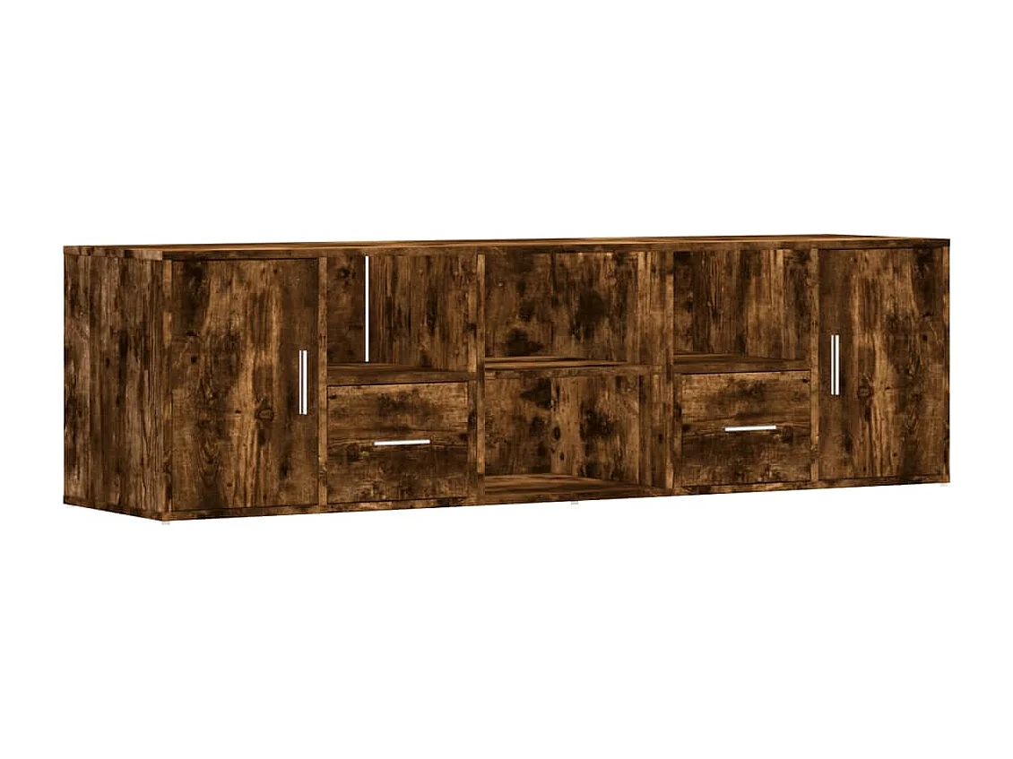 Eckschrank aus geräucherter Eiche, 160 x 40 x 45 cm, Holzwerkstoff