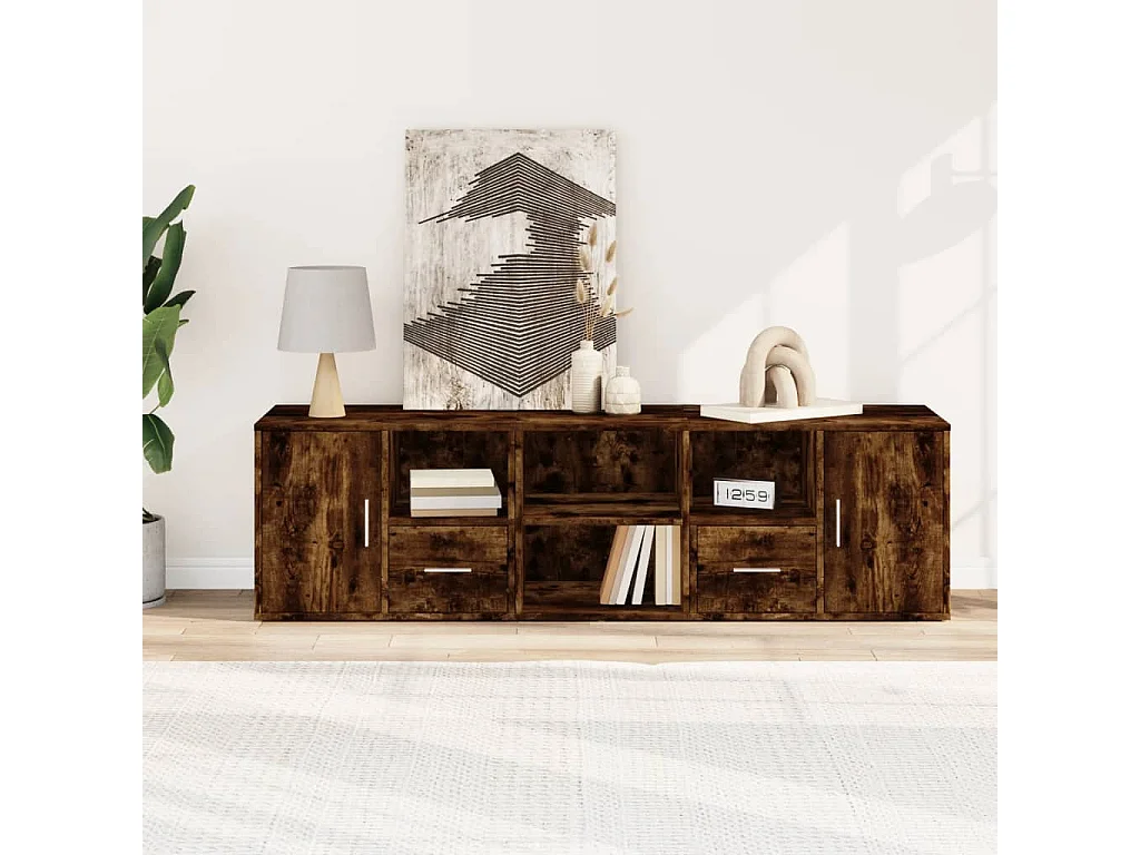 Eckschrank aus geräucherter Eiche, 160 x 40 x 45 cm, Holzwerkstoff