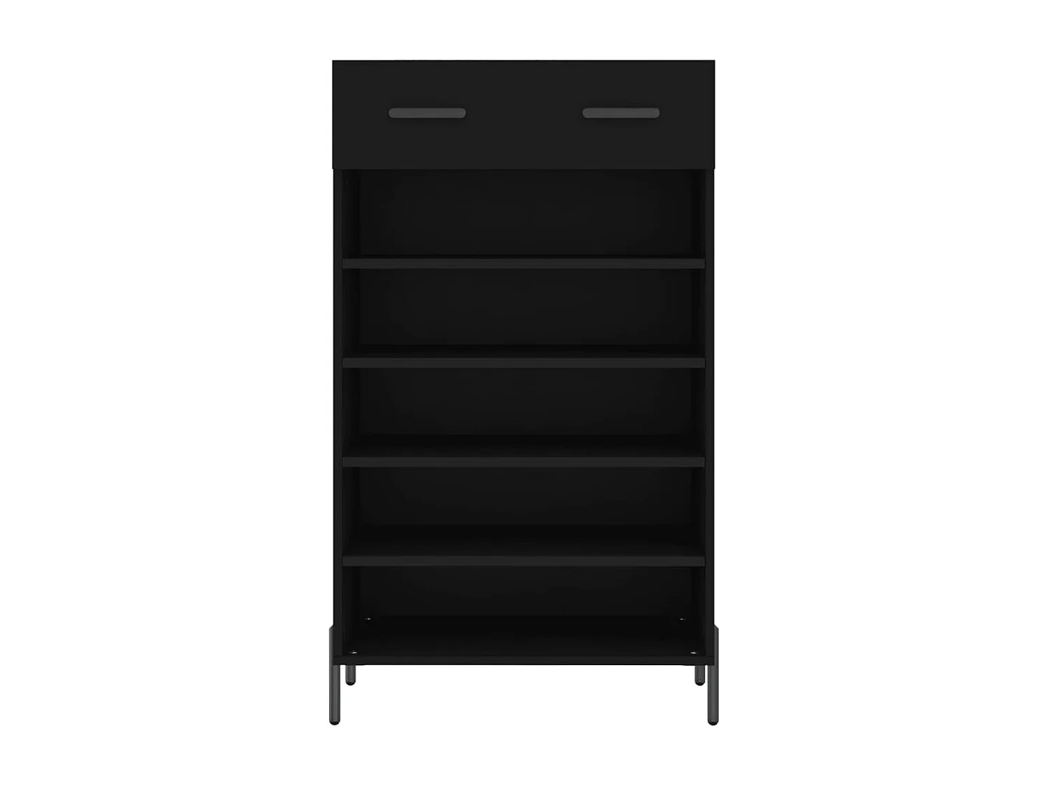 Scarpiera nera 60x35x105 cm in derivati del legno