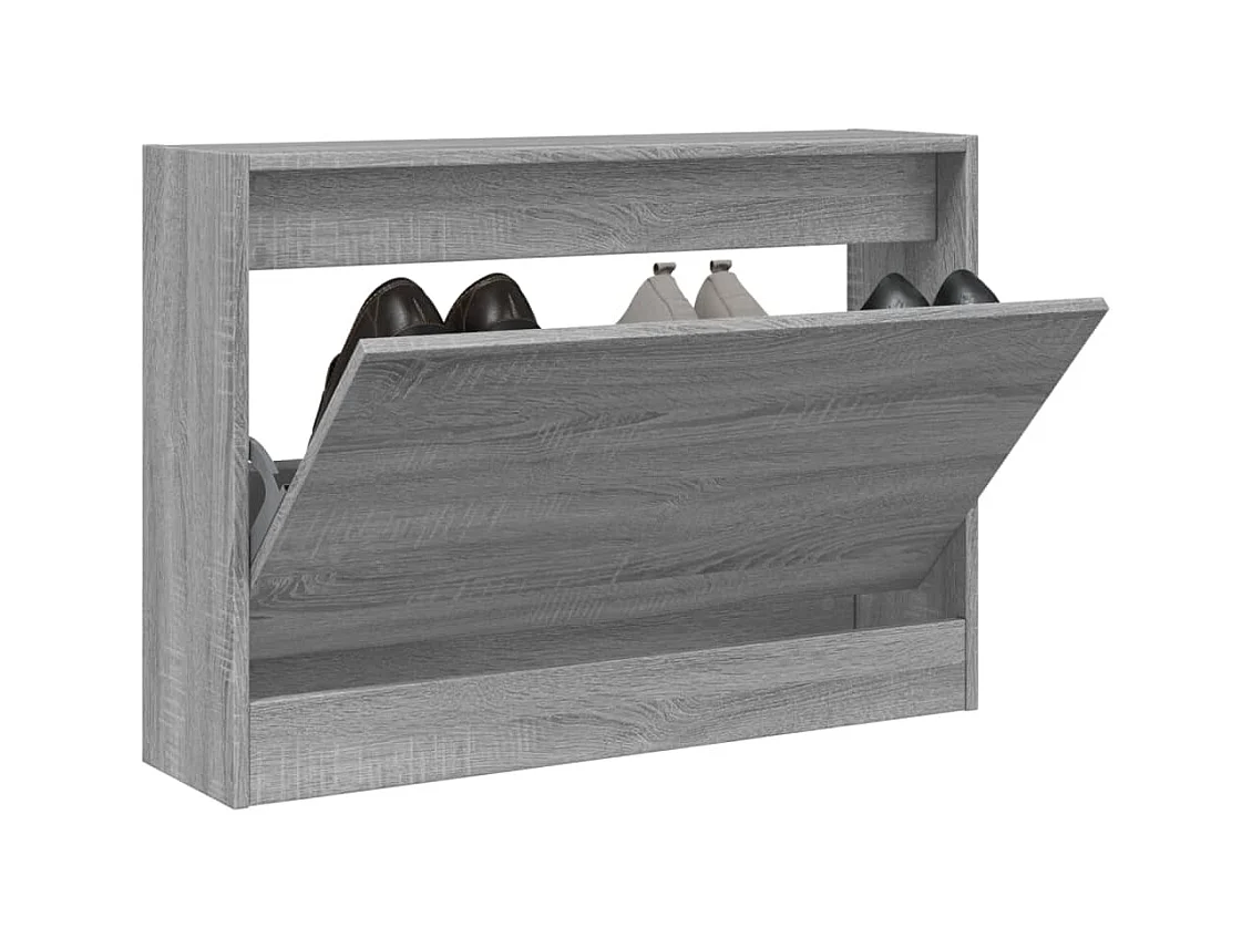 Scarpiera Sonoma grigia 80x21x57 cm in derivati del legno