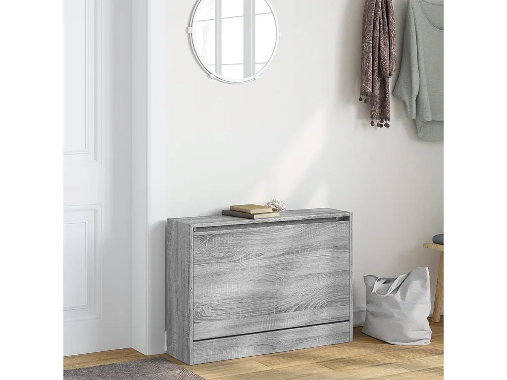 Armoire à chaussures sonoma gris 80x21x57 cm bois d'ingénierie