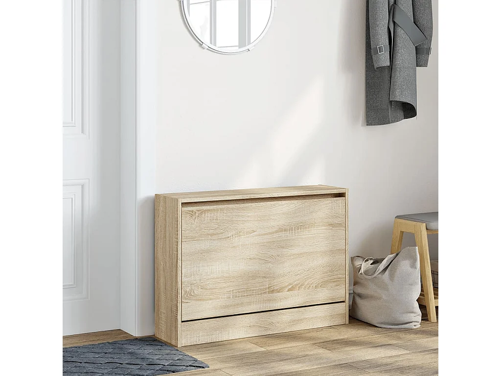 Armoire à chaussures chêne sonoma 80x21x57 cm bois d'ingénierie
