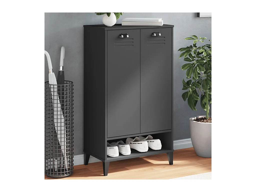 Armoire à chaussures VIKEN gris anthracite bois d'ingénierie