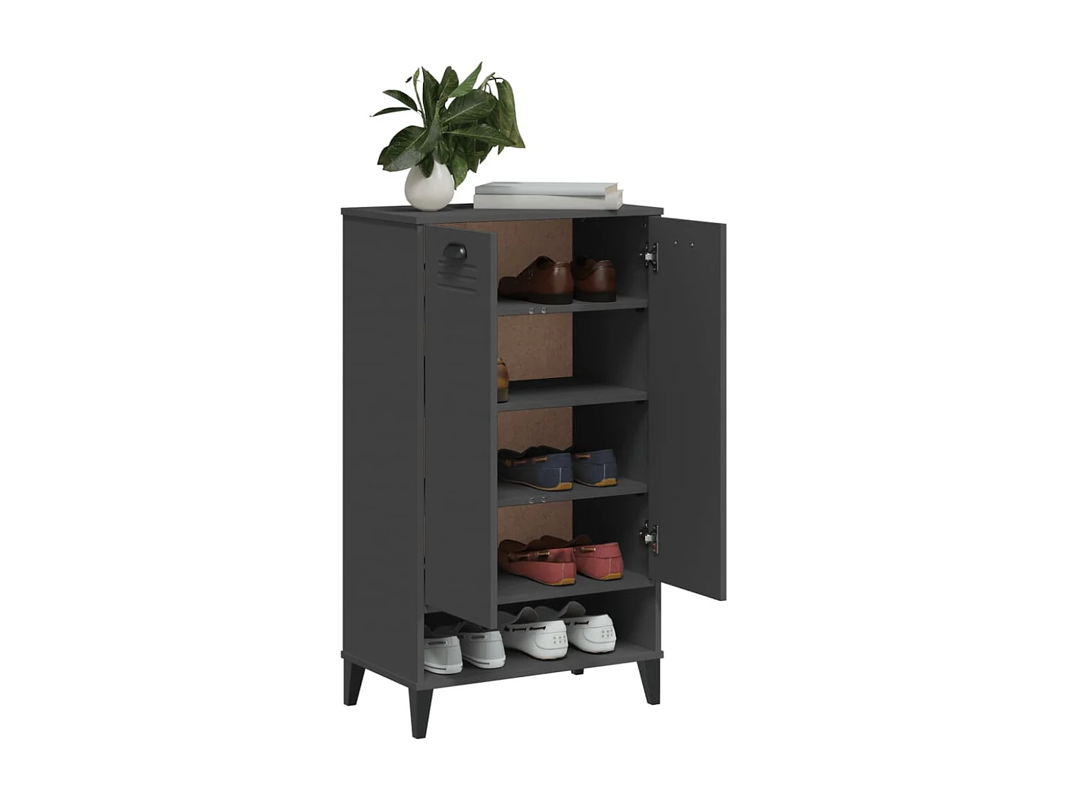 Armoire à chaussures VIKEN gris anthracite bois d'ingénierie
