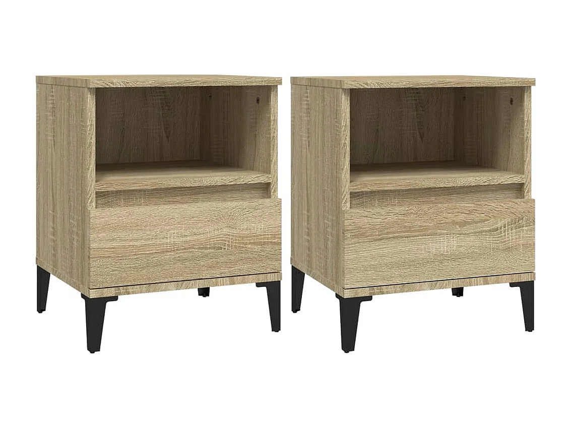 Nachttische 2 Stk. Sonoma-Eiche 40x35x50 cm