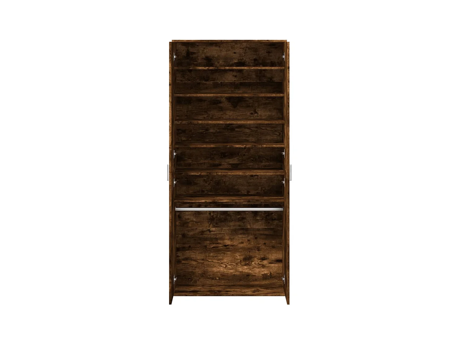 Gerookt eiken schoenenkast 80x39x178 cm samengesteld hout