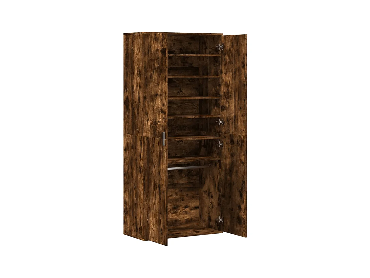 Gerookt eiken schoenenkast 80x39x178 cm samengesteld hout