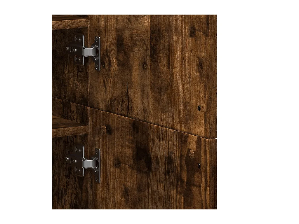 Gerookt eiken schoenenkast 80x39x178 cm samengesteld hout