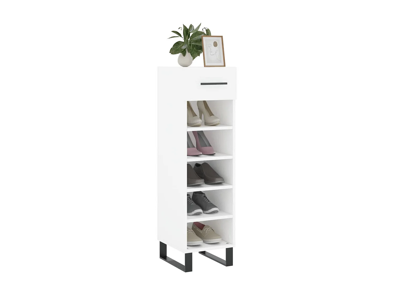 Armoire à chaussures blanc 30x35x105 cm bois d'ingénierie