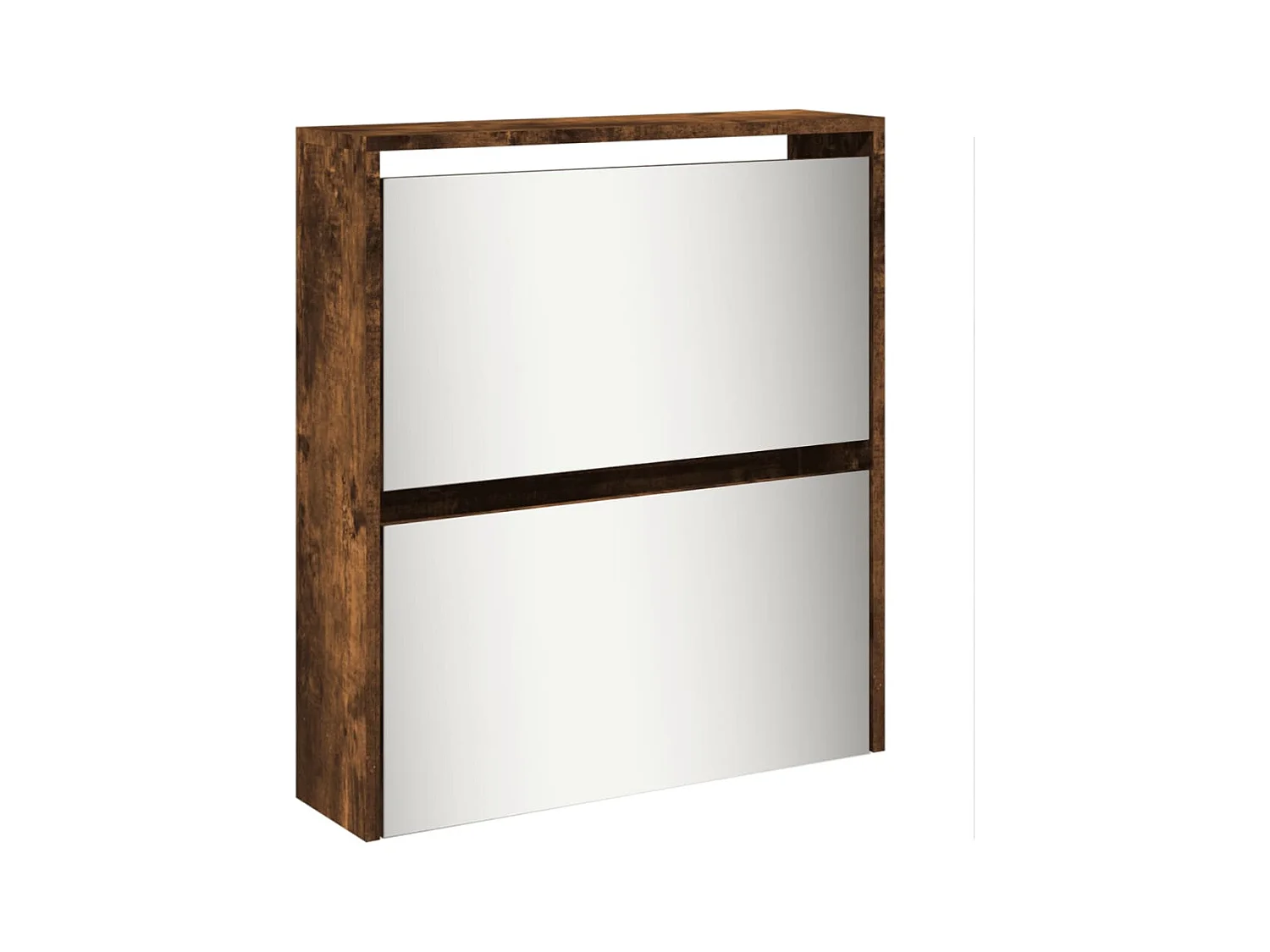 Scarpiera a specchio 5 livelli rovere affumicato 63x17x169,5 cm