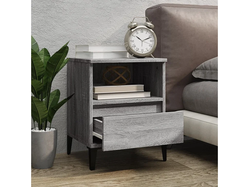 Tables de chevet 2 pcs Sonoma gris 40x35x50 cm