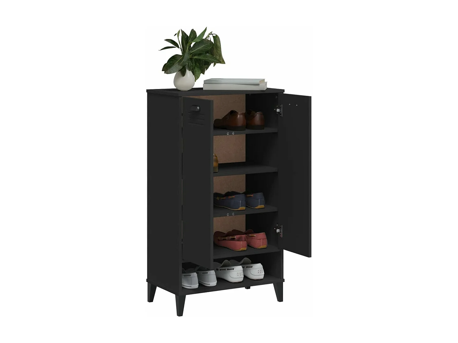 VIKEN Schuhschrank aus schwarzem Holzwerkstoff