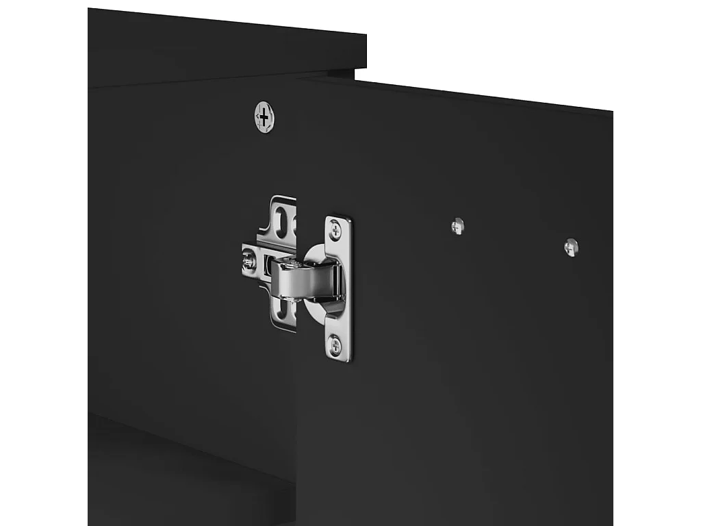 VIKEN Schuhschrank aus schwarzem Holzwerkstoff