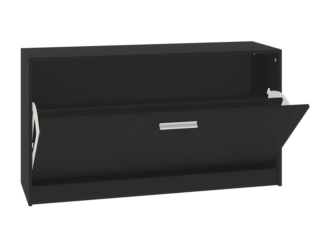 Banc à chaussures Noir 80x24x45 cm Bois d'ingénierie