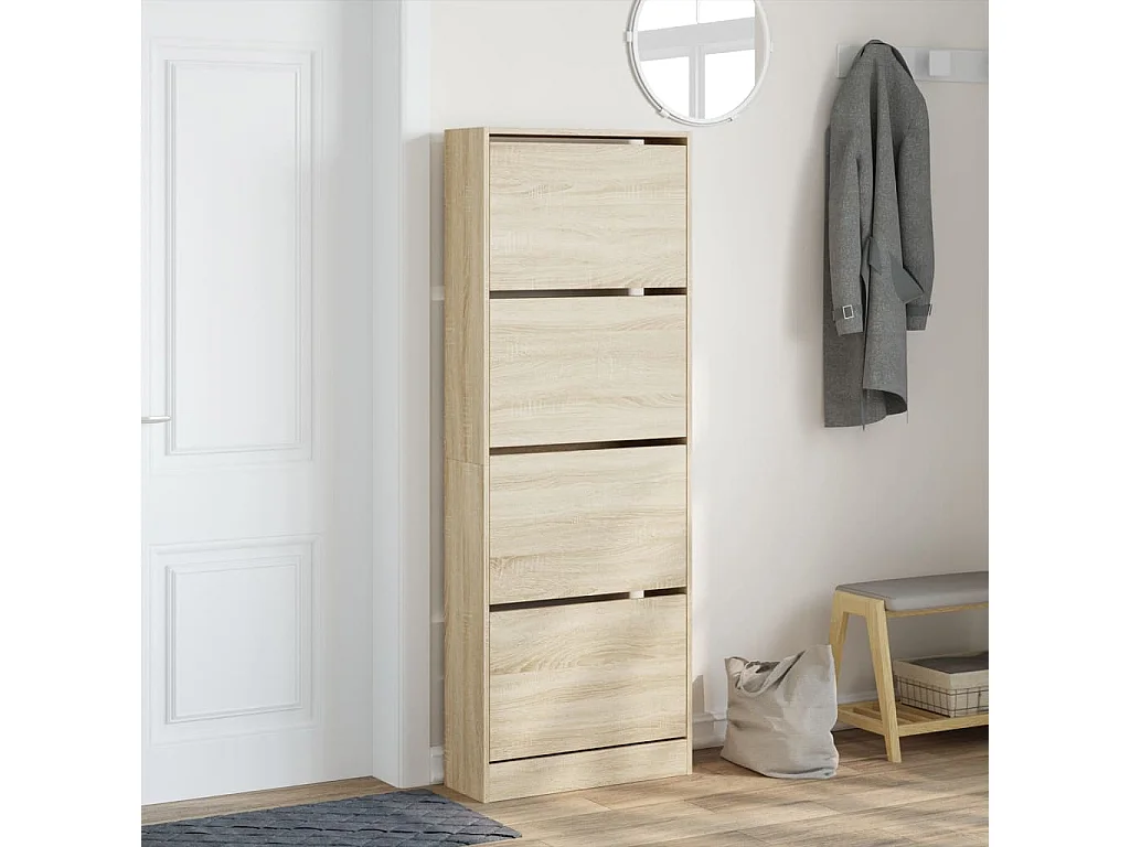 Sapateira carvalho Sonoma 60x21x163,5cm madeira projetada