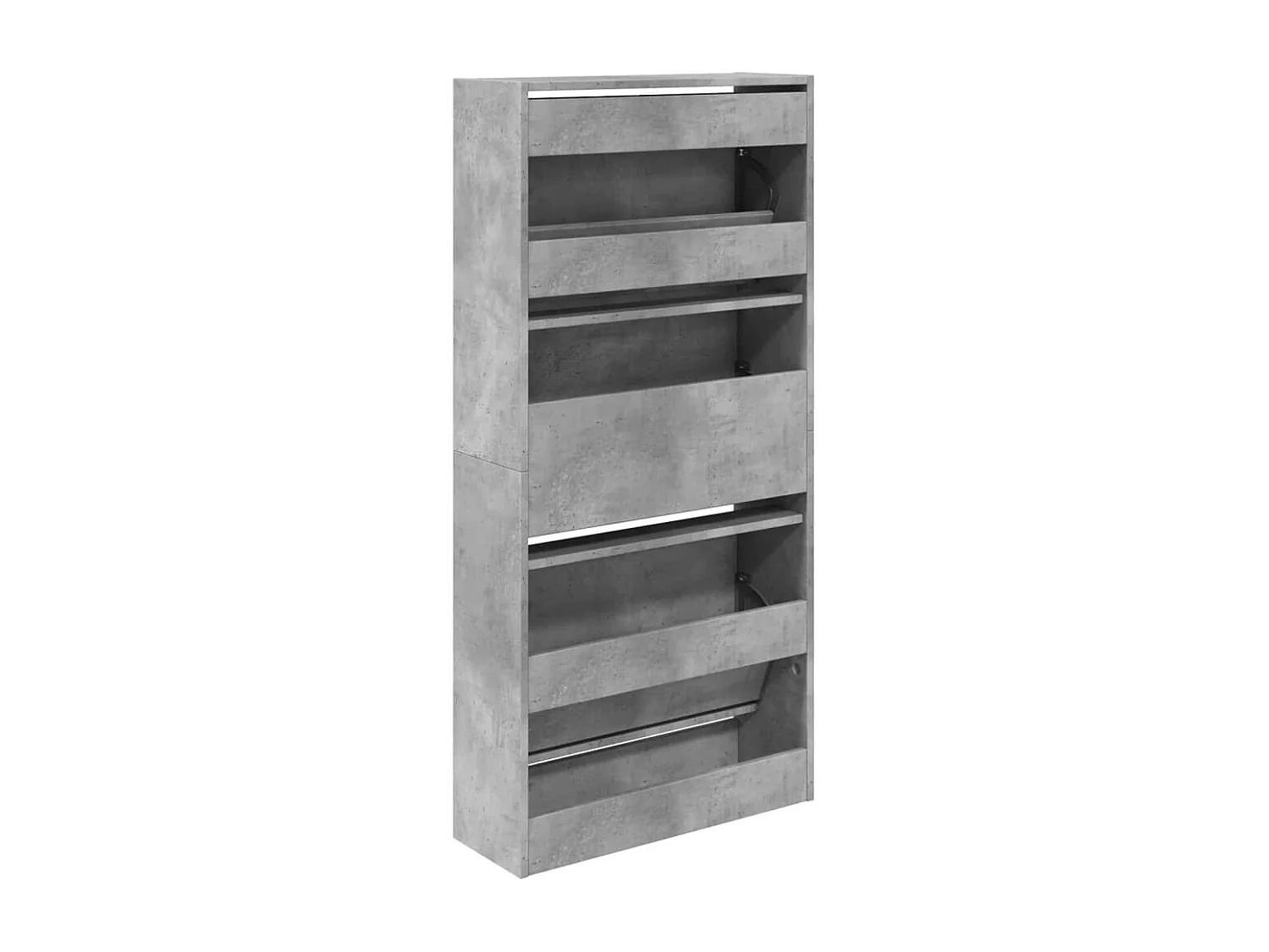 Schuhschrank in Betongrau, 60 x 21 x 125,5 cm, Holzwerkstoff