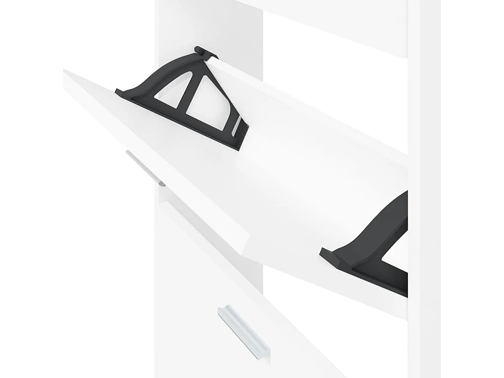 Armoire à chaussures Blanc 59x17x150 cm Bois d'ingénierie