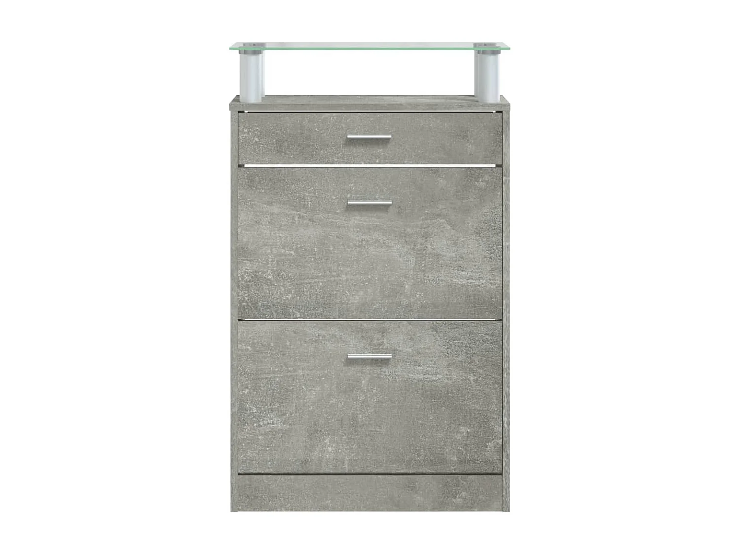 Armoire à chaussures Gris béton 63x24x104 cm Bois d'ingénierie