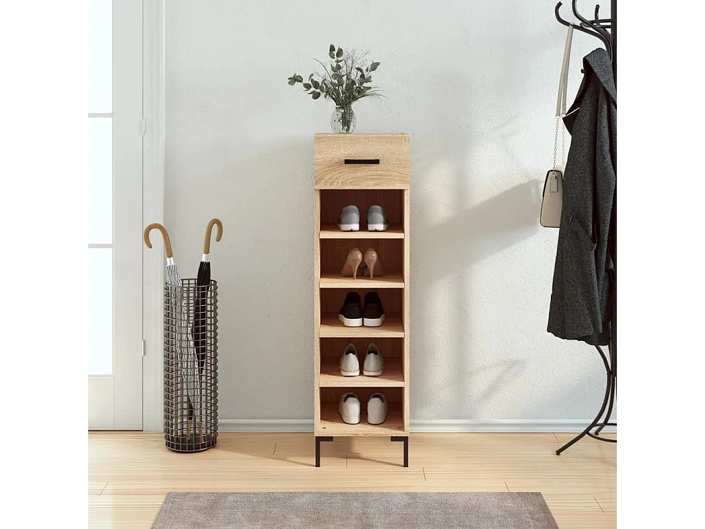 Sapateira carvalho Sonoma 30x35x105cm madeira projetada