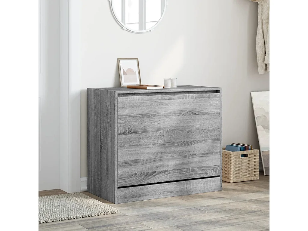 Armoire à chaussures sonoma gris 80x42x69 cm bois d'ingénierie
