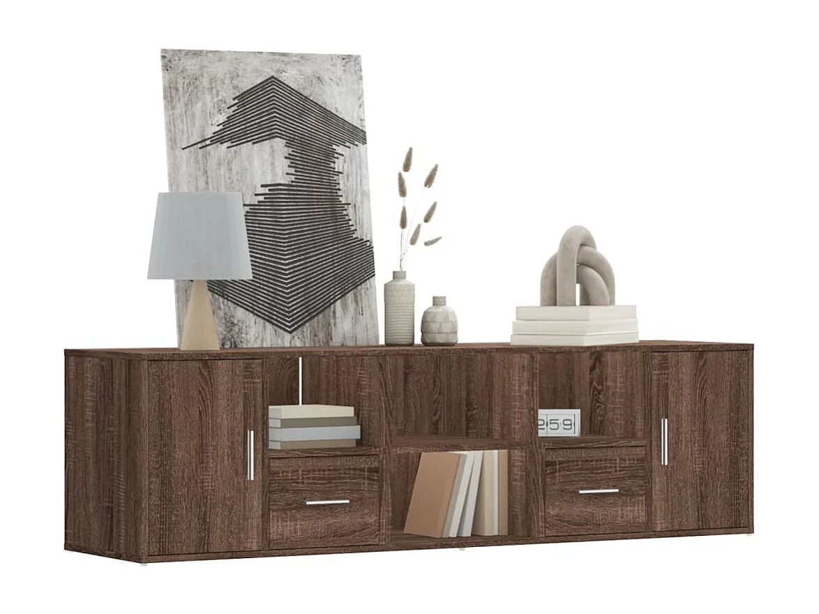 Armário de canto em carvalho marrom 160x40x45 cm madeira projetada