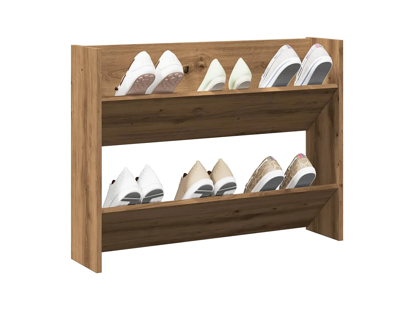 Armoire à chaussures murale chêne artisanal bois d'ingénierie