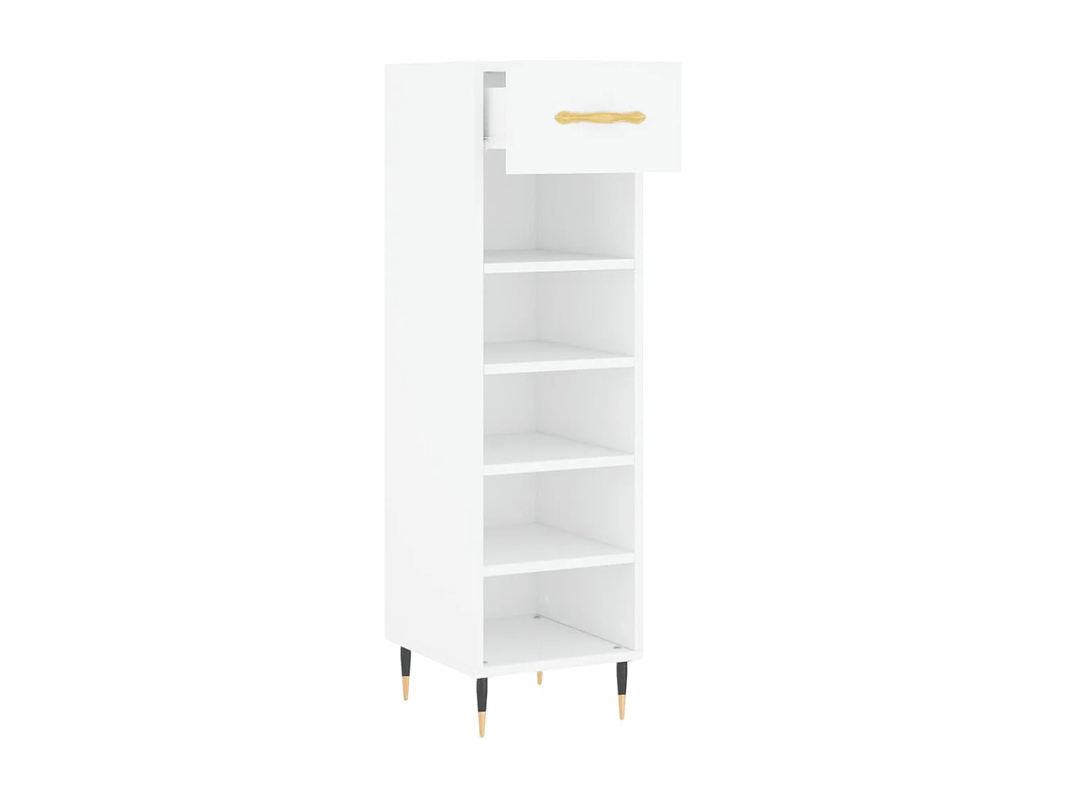 Schuhschrank weiß 30x35x105 cm aus Holzwerkstoff