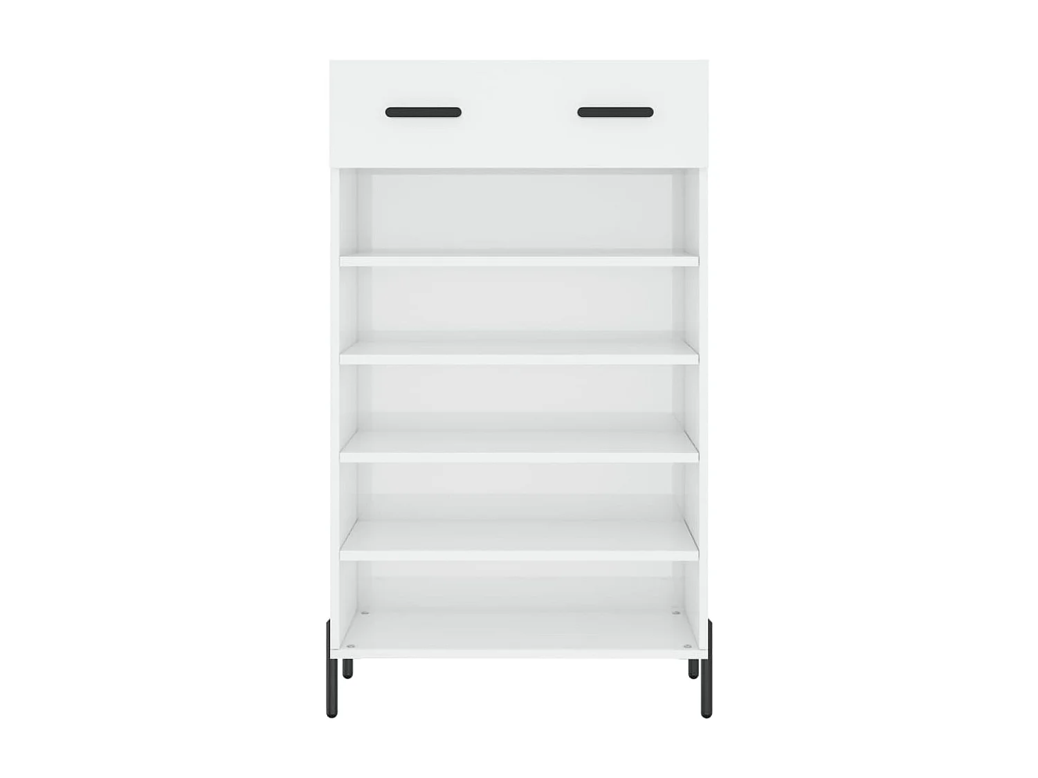 Schuhschrank, glänzend weiß, 60 x 35 x 105 cm, Holzwerkstoff