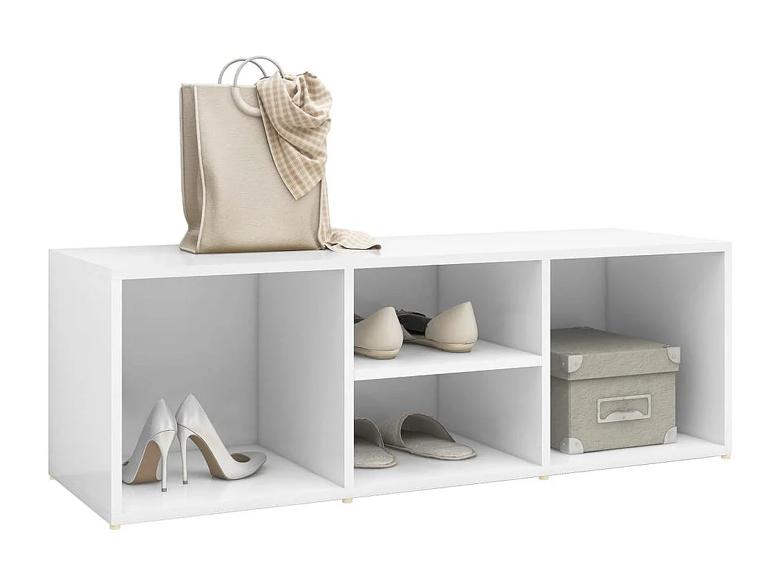 Schuhbank Weiß 105x35x35 cm Spanplatte