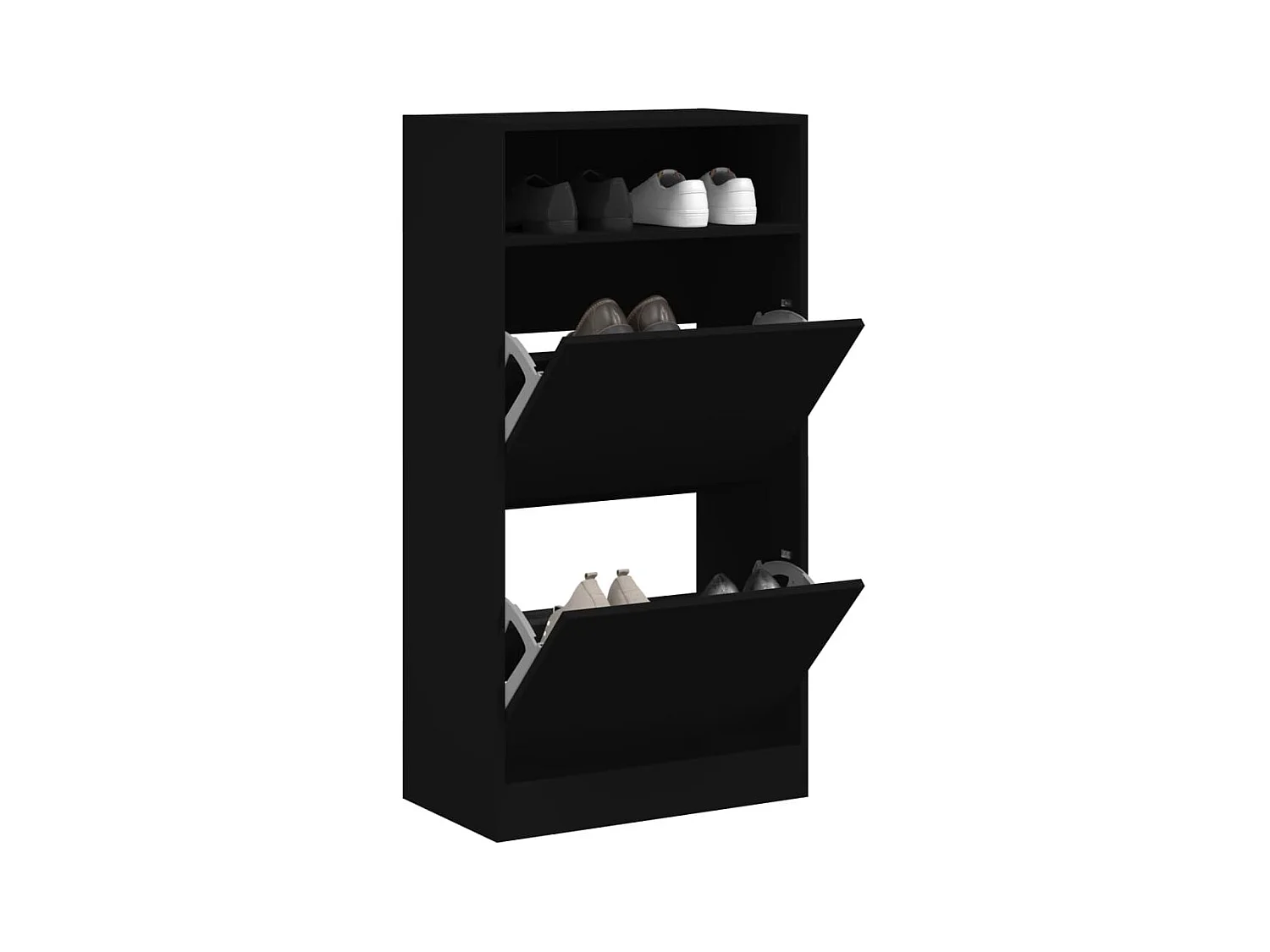 Armoire à chaussures noir 60x34x116 cm bois d'ingénierie