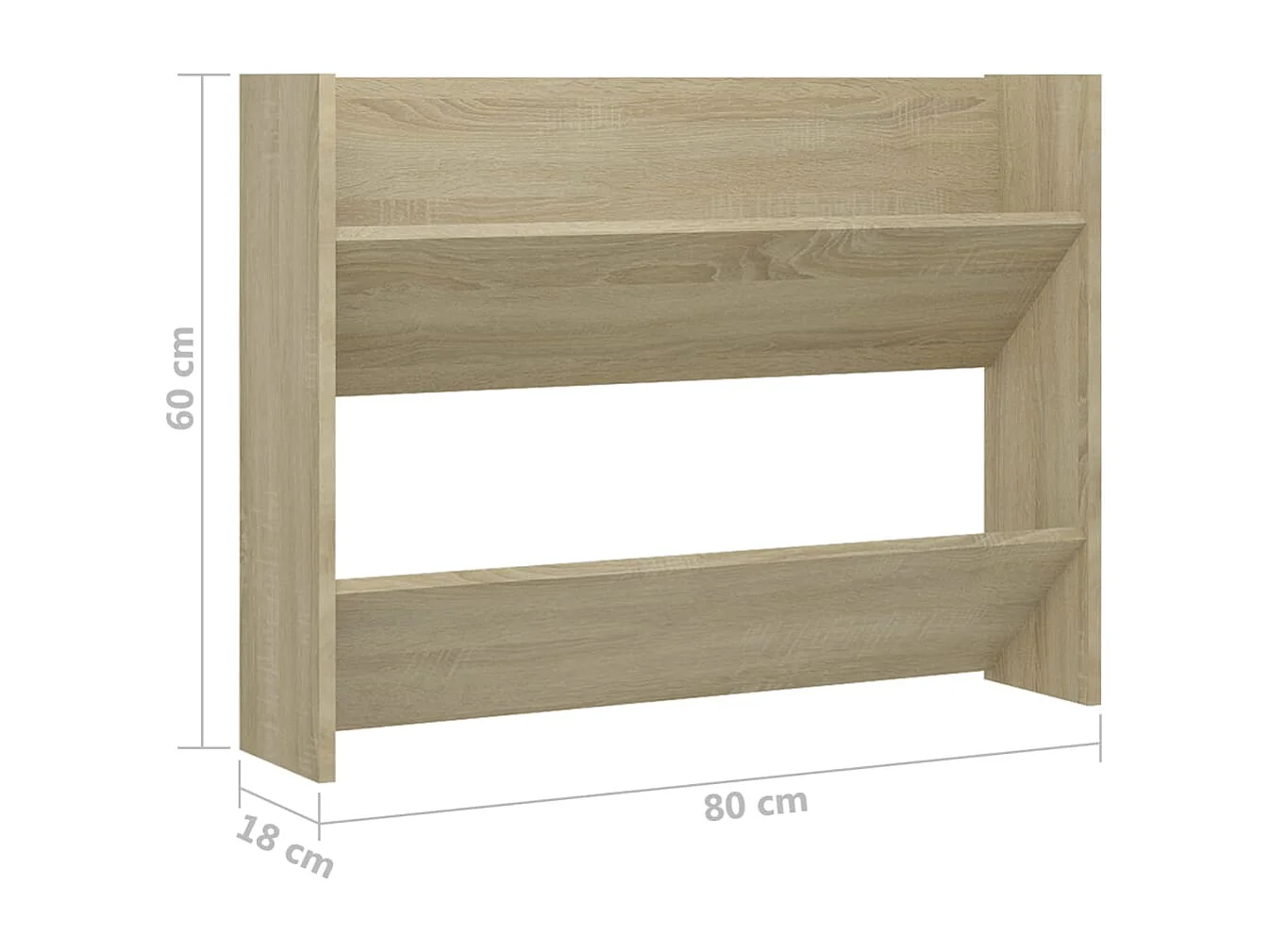 Zapatero de pared Roble Sonoma 80x18x60 cm Aglomerado