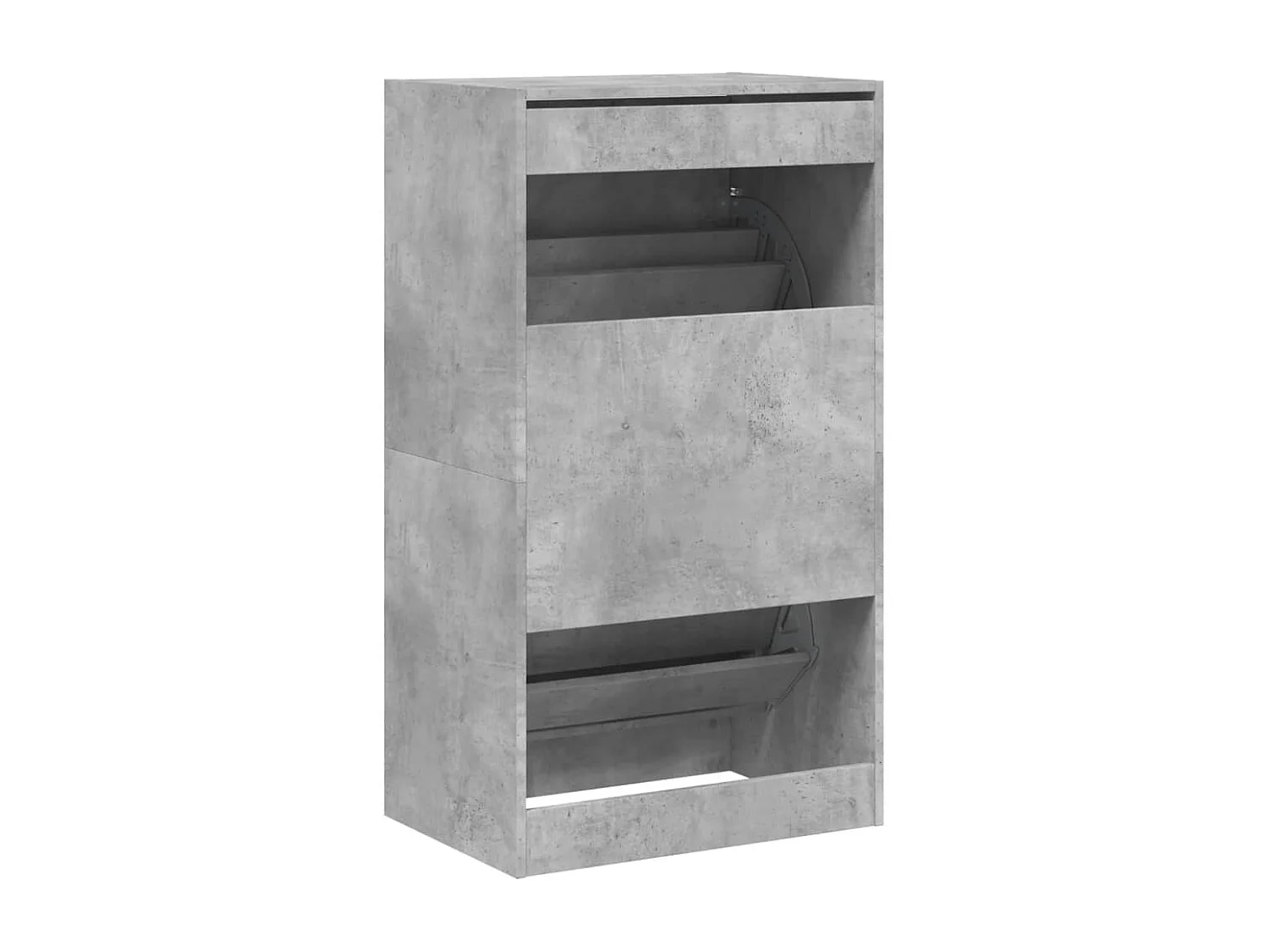 Zapatero plegable 2 cajones gris hormigón