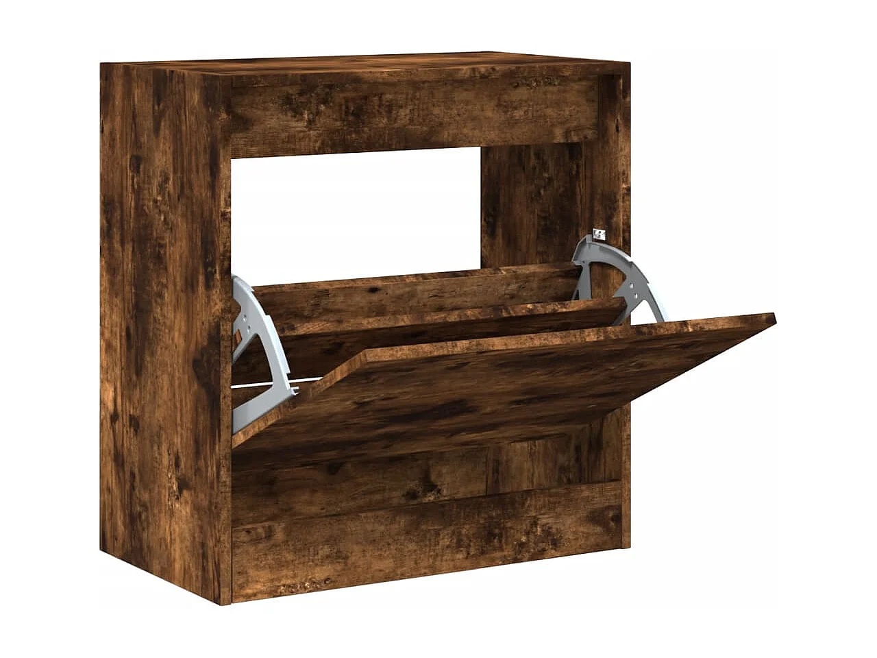 Armoire à chaussures chêne fumé 60x34x63,5 cm bois d'ingénierie