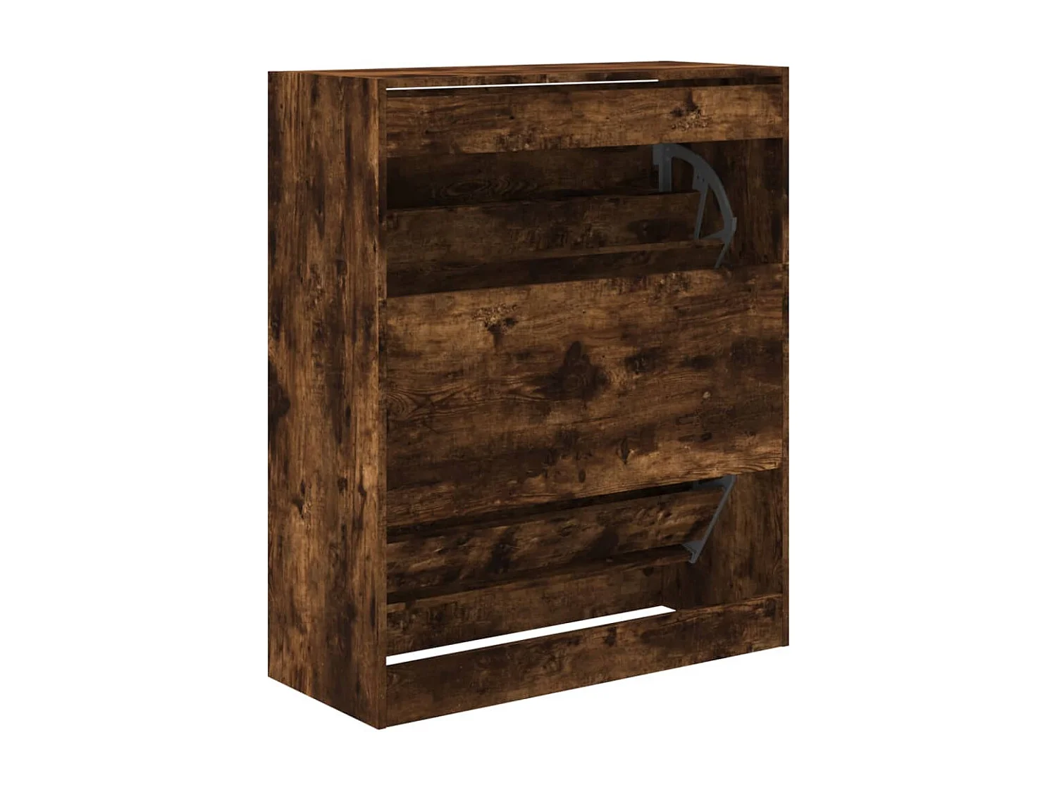 Armoire à chaussures chêne fumé 80x34x96,5 cm bois d'ingénierie
