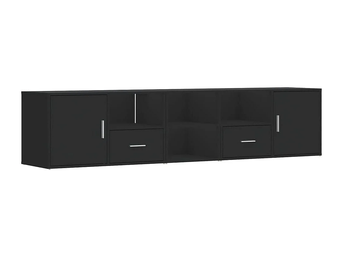 Armoire d'angle noir 200x40x45 cm bois d’ingénierie